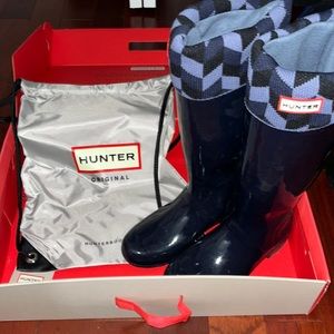 Navy Hunter Rain Boot (High)